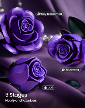 iATOM Purple Rose Bouquet display reveals frosted petal details for depth