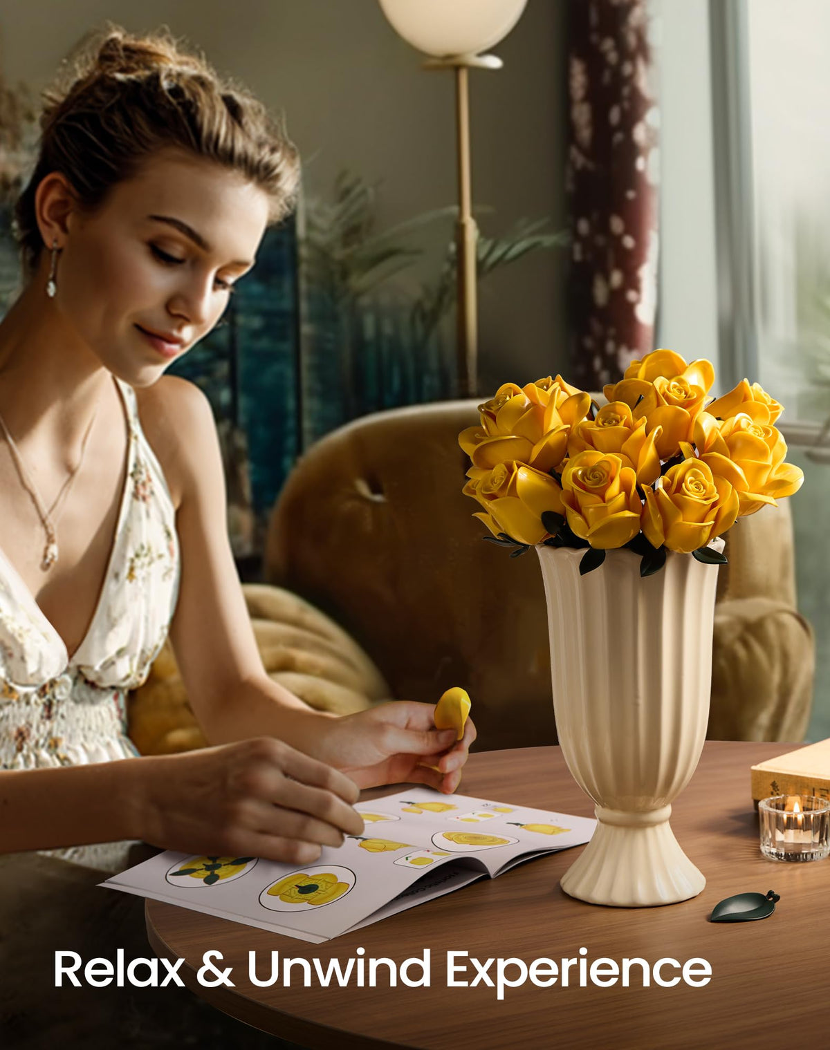 iATOM bouquet kit yields a bright centerpiece vibe for desks and coffee tables.