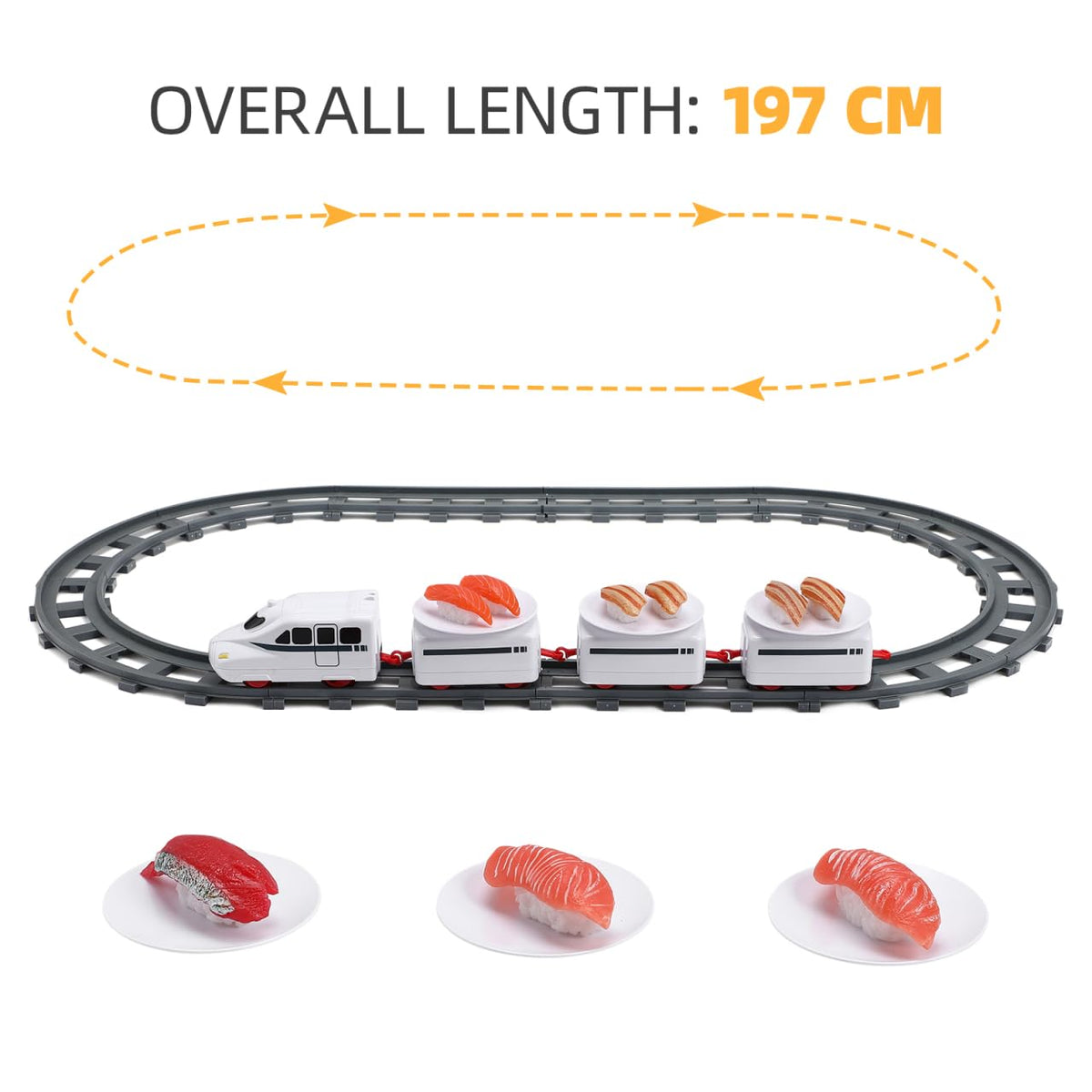 ibasenice sushi train toy durable material withstands energetic play