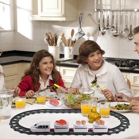 ibasenice sushi train toy start button activates fast, engaging play