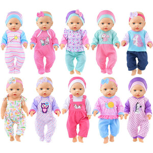 iBayda 10-piece doll clothes set for 14–16 inch dolls, easy mix and match.