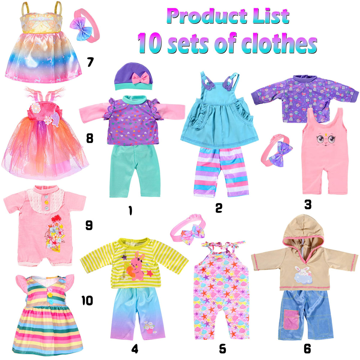 iBayda headbands for 14-16 inch dolls add cute accessory options.