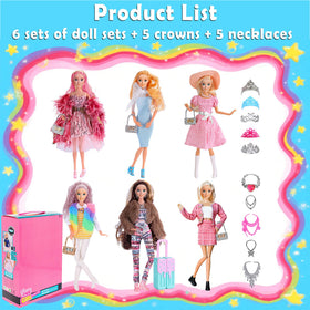 iBayda 11.5 inch dolls in outfits for mix and match dress up