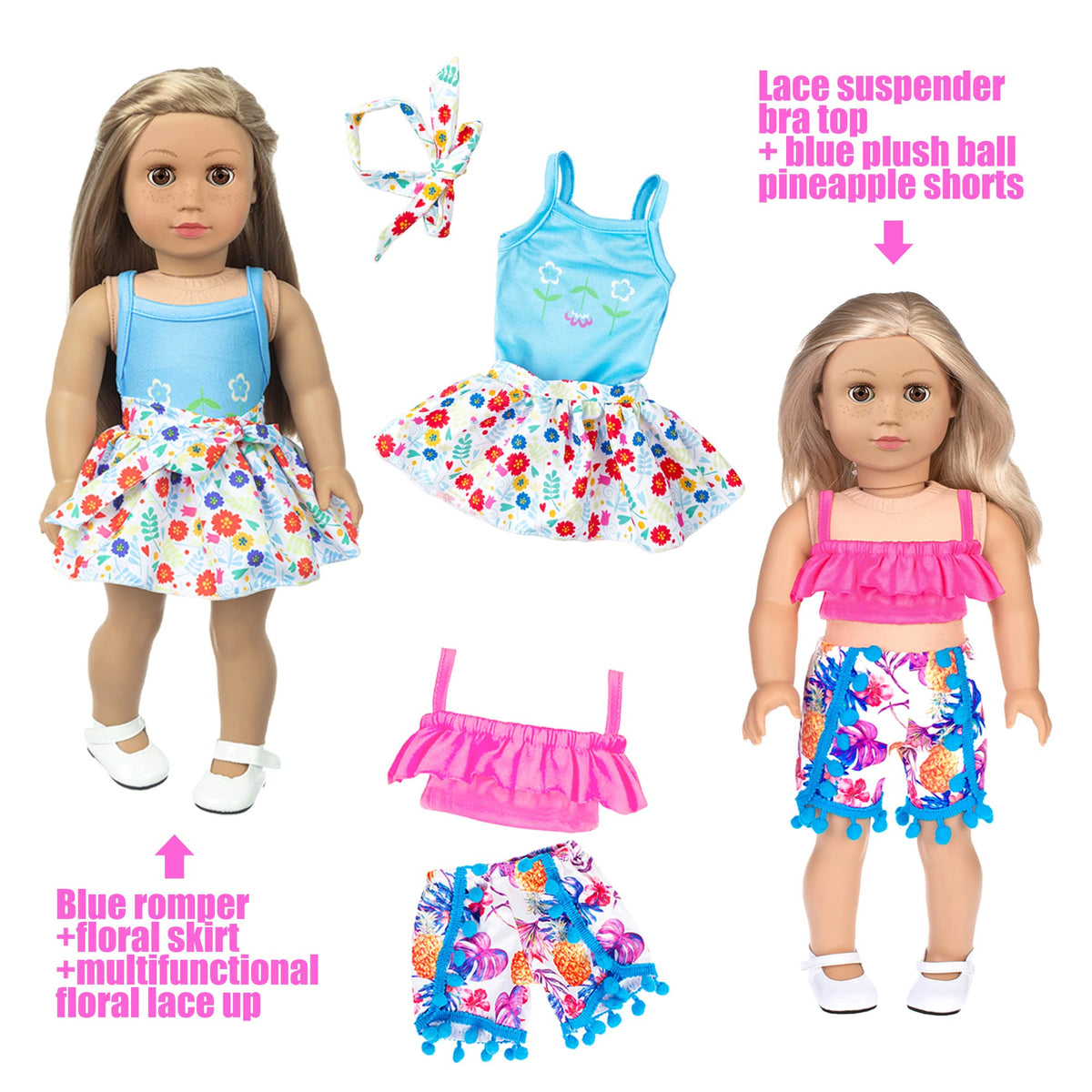 iBayda 18-inch doll accessories give hats and bags a chic, mix-and-match flair.
