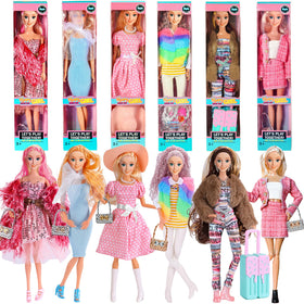 iBayda six pack fashion dolls set with poseable figures for imaginative play