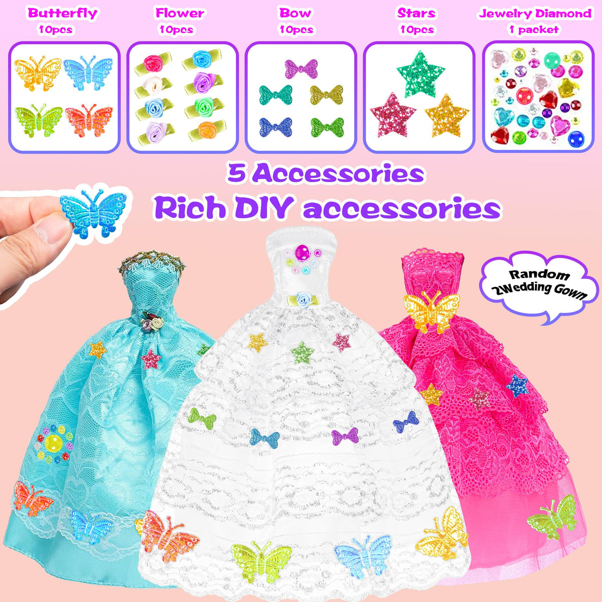 iBayda doll dresses and accessories set including princess and mermaid outfits