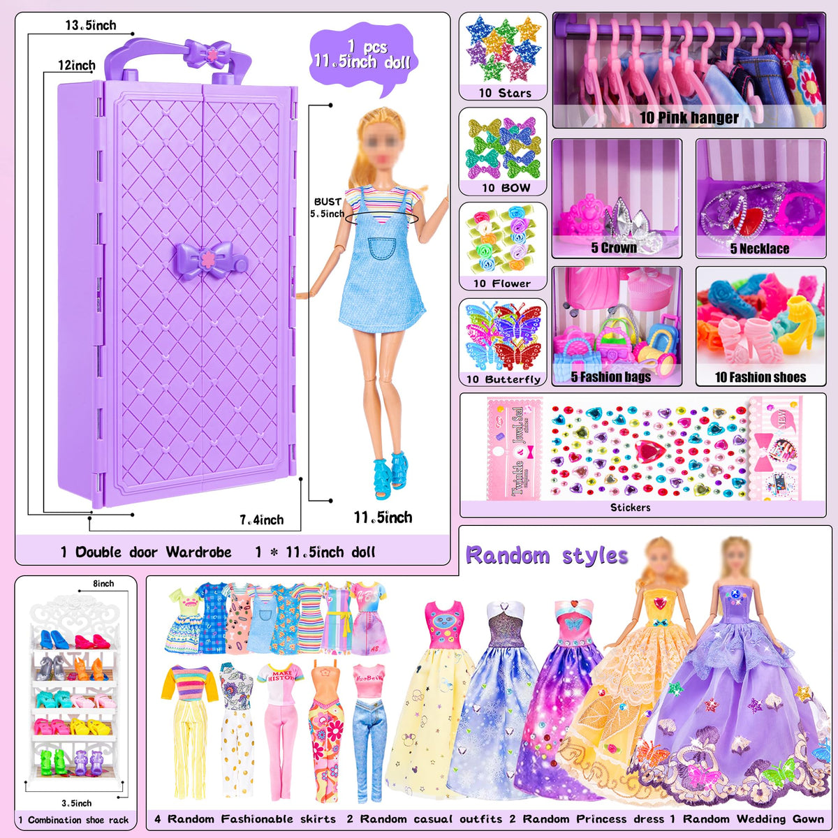 iBayda shoes rack and doll accessories support mix-and-match fun