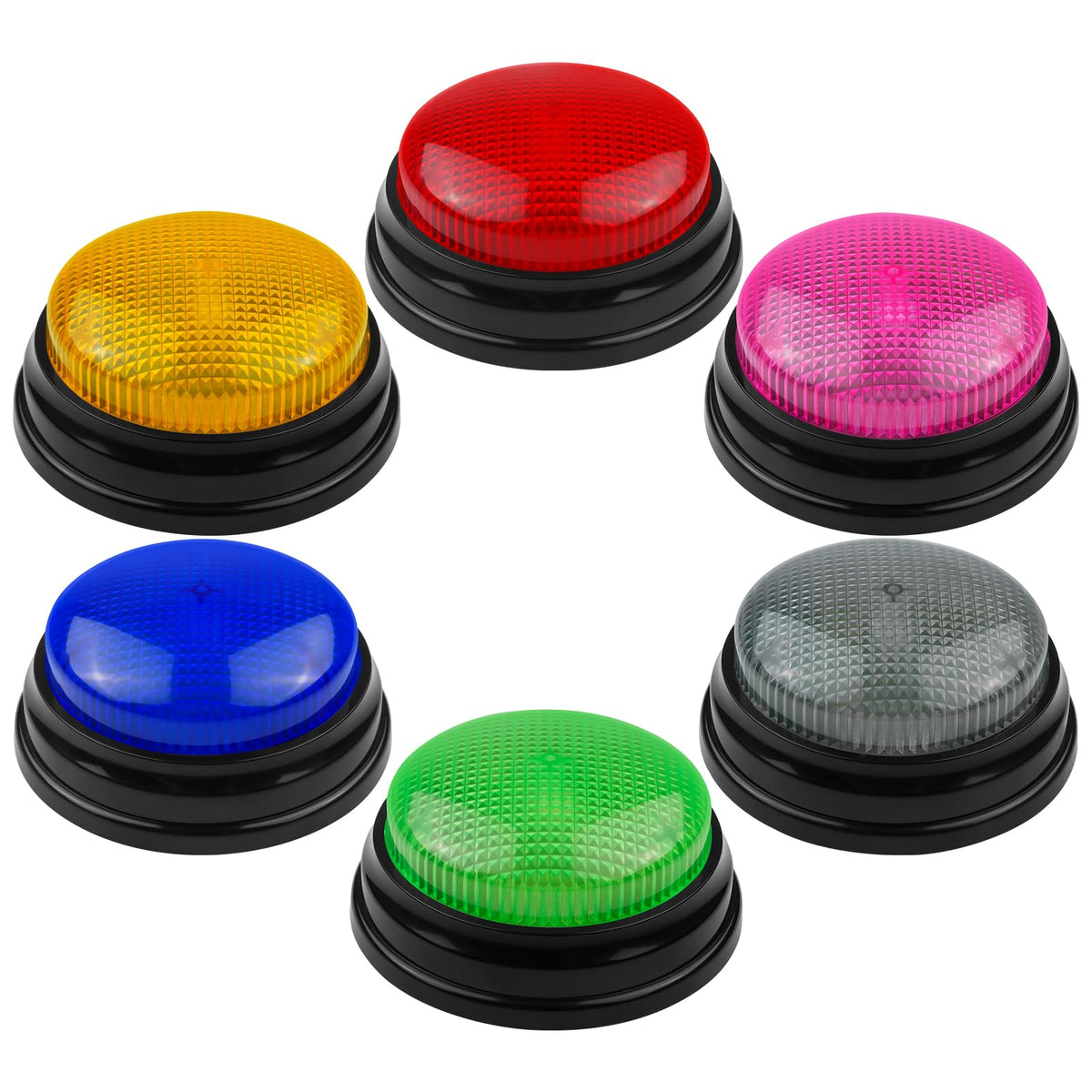 IBLESSU buzzers 6-pack front view, ideal for interactive trivia and classroom activities.
