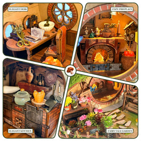 IBOHEYE forest house kit solid wood construction for durable display