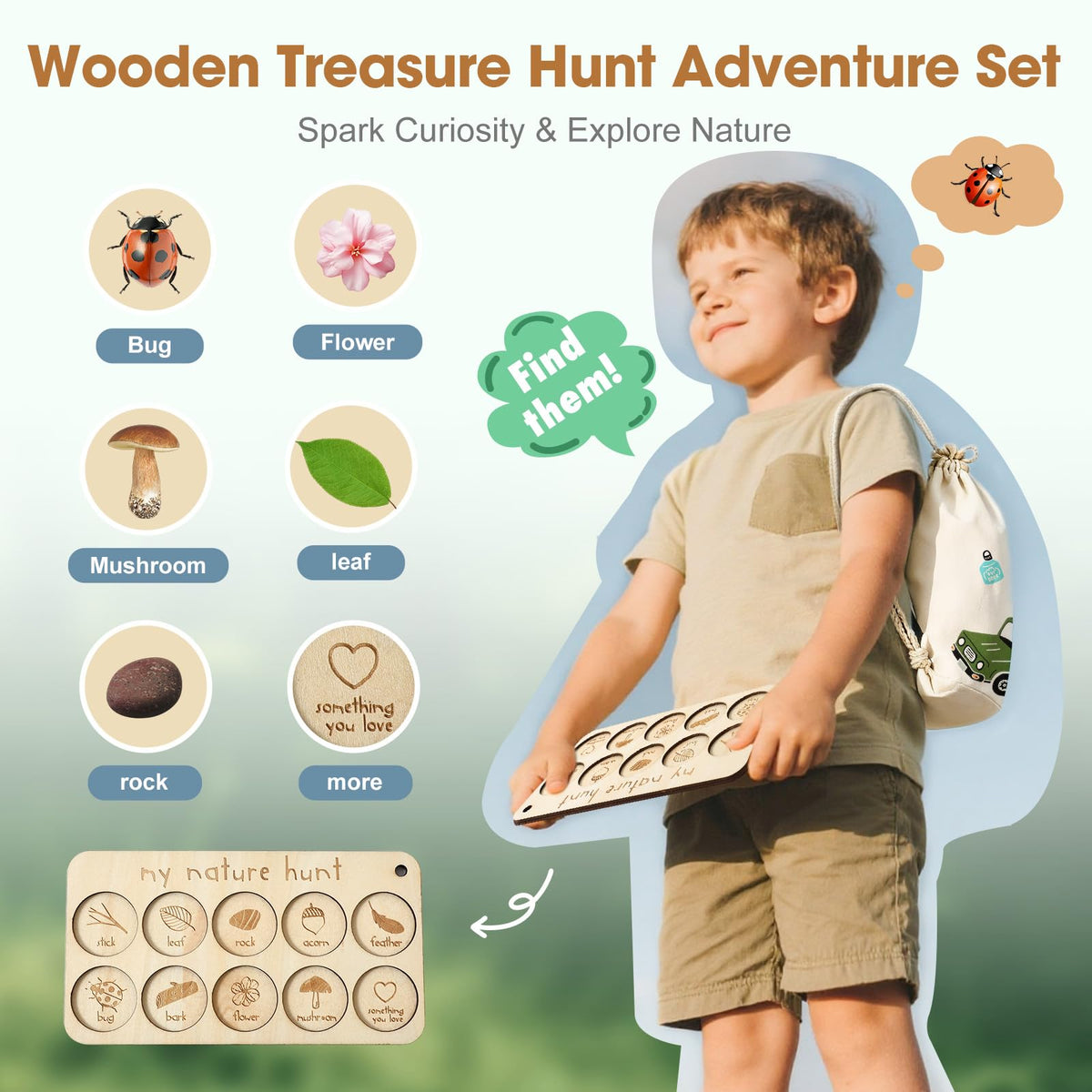 ibwaae Bug Catcher Kit learning cards used for recording discoveries in nature.