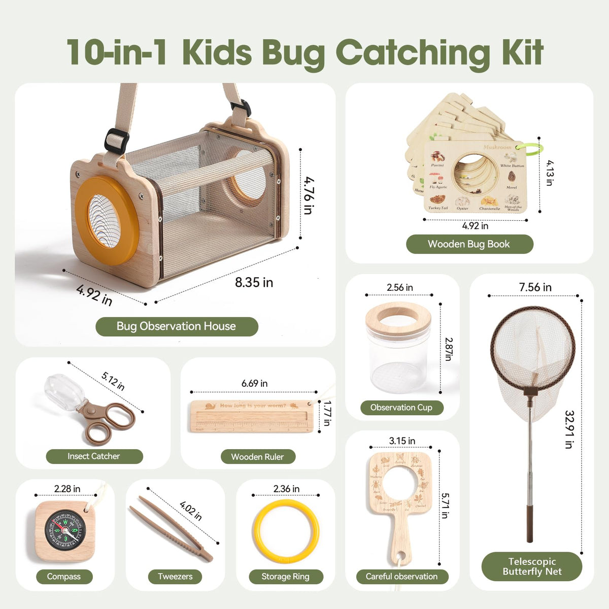 Ibwaae wooden bug catcher kit carrying case stores equipment neatly for trips.