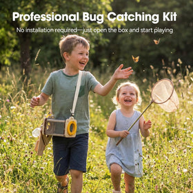 Ibwaae wooden bug catcher kit magnifying glass for detailed outdoor exploration.