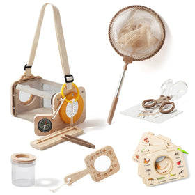 Ibwaae wooden bug catcher kit observation box enables safe, hands-on insect study for kids.