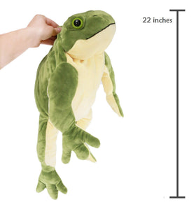 Ice King Bear 22-inch frog plush, a cozy playmate for kids.