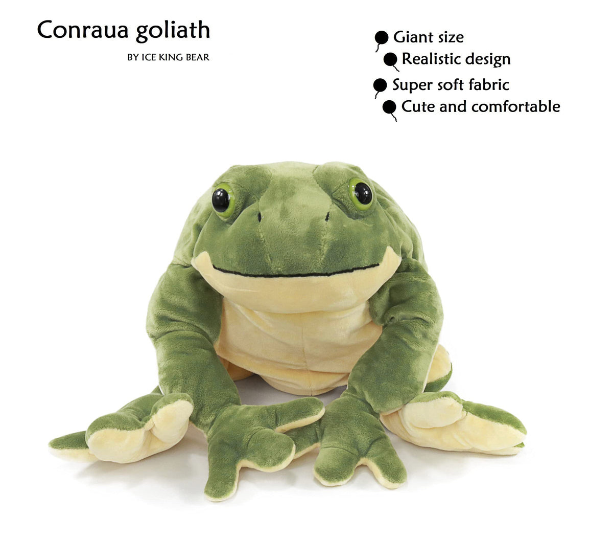 Ice King Bear green frog stuffed animal, ideal for room décor and stories.