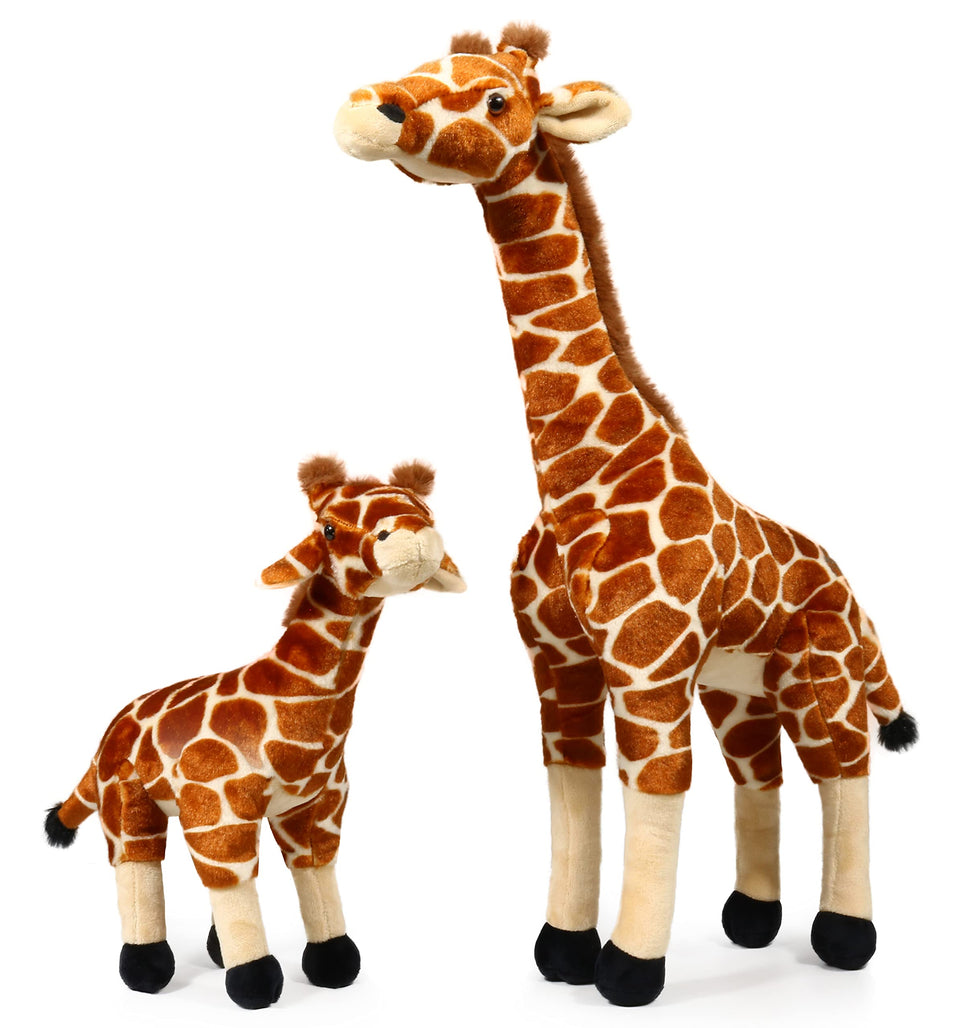 Ice King Bear giraffe mom plush, soft cuddle closeup for bedtime comfort.