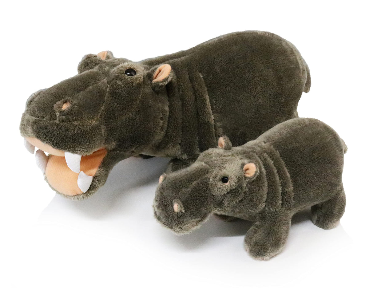Ice King Bear hippo baby stuffed animal, gentle plush for toddlers.
