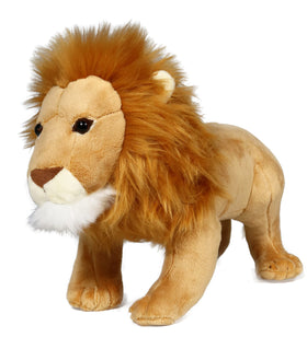 Ice King Bear Lion stuffed animal, 12in length, lifelike design for imaginative play.