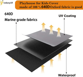 Iceberg Elf Playhouse Cover in black color for discreet outdoor protection.