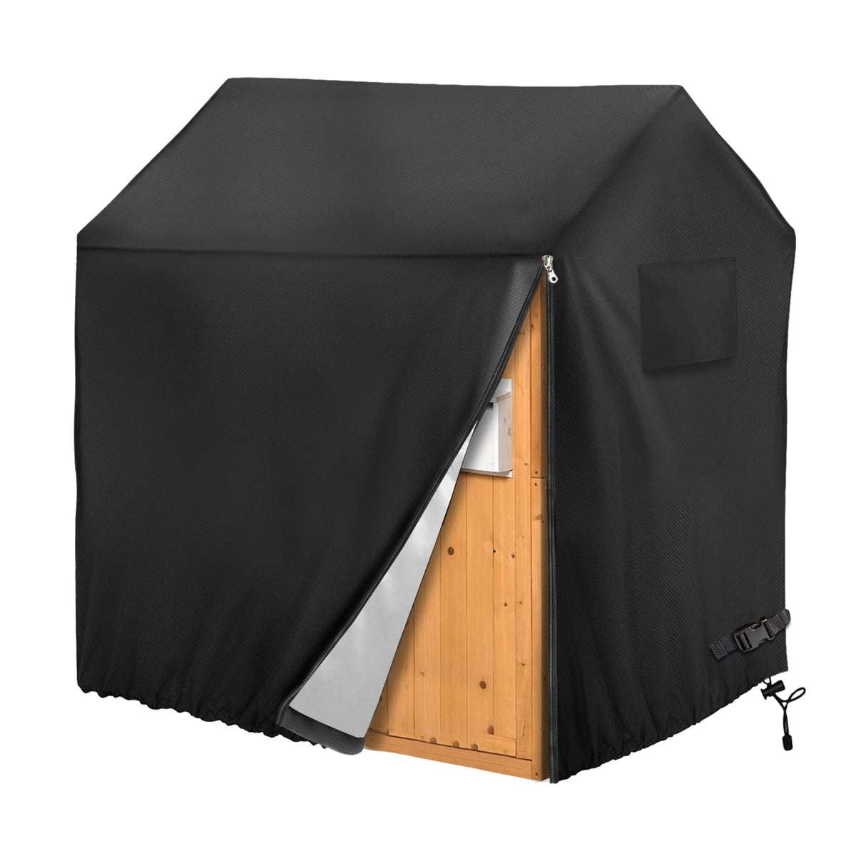 Iceberg Elf Playhouse Cover in waterproof fabric protects outdoor playhouses from rain.