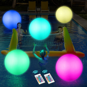 Icnice LED beach ball 12in glowing pool toy for night and day fun