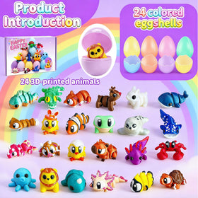 ICOME 3D-printed animal toys inside eggs spark imagination during playtime.
