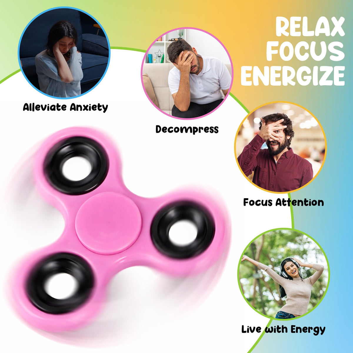 Iconikal weighted-spin fidget spinners deliver longer spin sessions.