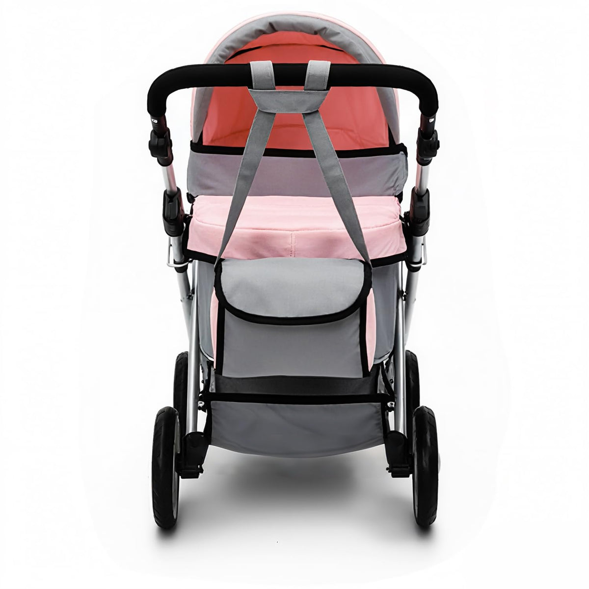 Durable aluminum frame and foam-grip handles ensure smooth steering.