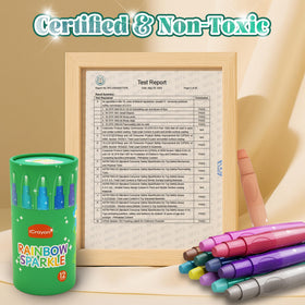iCrayon metallic glitter finish crayons in use