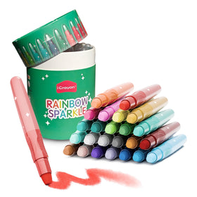 iCrayon rainbow sparkle watercolor gel crayons pack with 24 colors for vibrant art projects