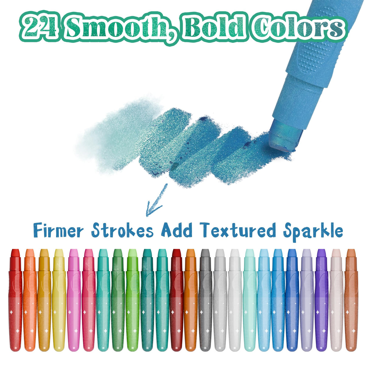 iCrayon twistable crayons close-up tip demonstrating easy color changes