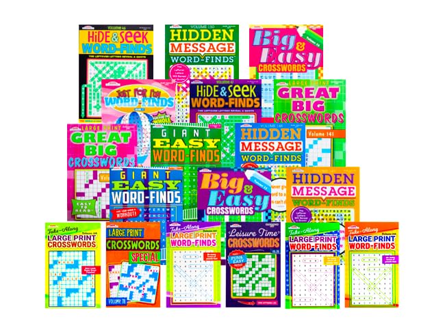 Idea Liftoff large 8x10 puzzles for easy reading and focused solving.