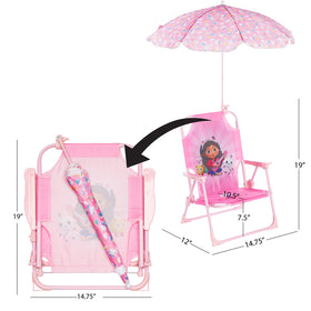 Close-up of Gabby’s Dollhouse chair frame and water-resistant seat for durability