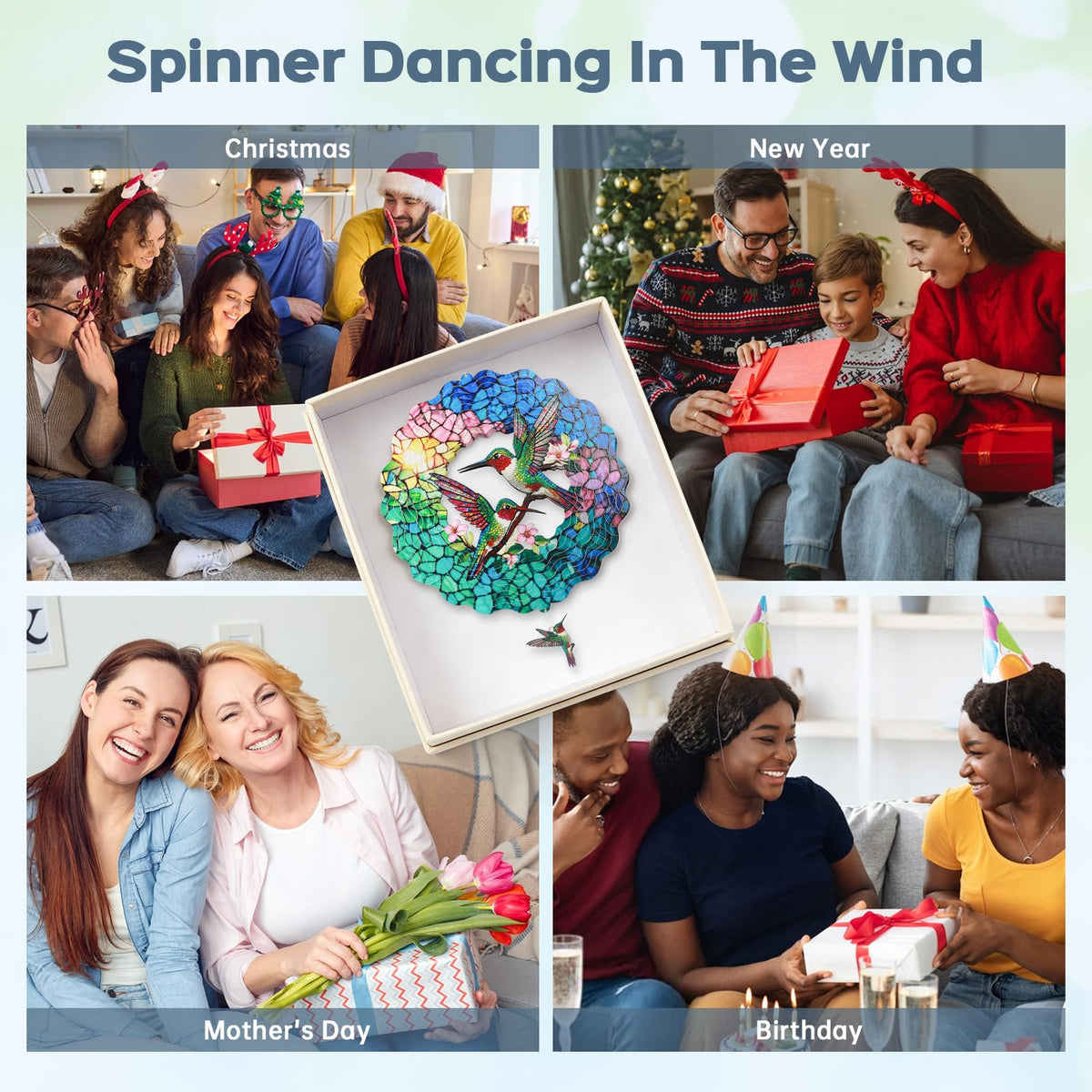 IDEA SHOW garden and yard decor wind spinner enhances curb appeal with reflective color
