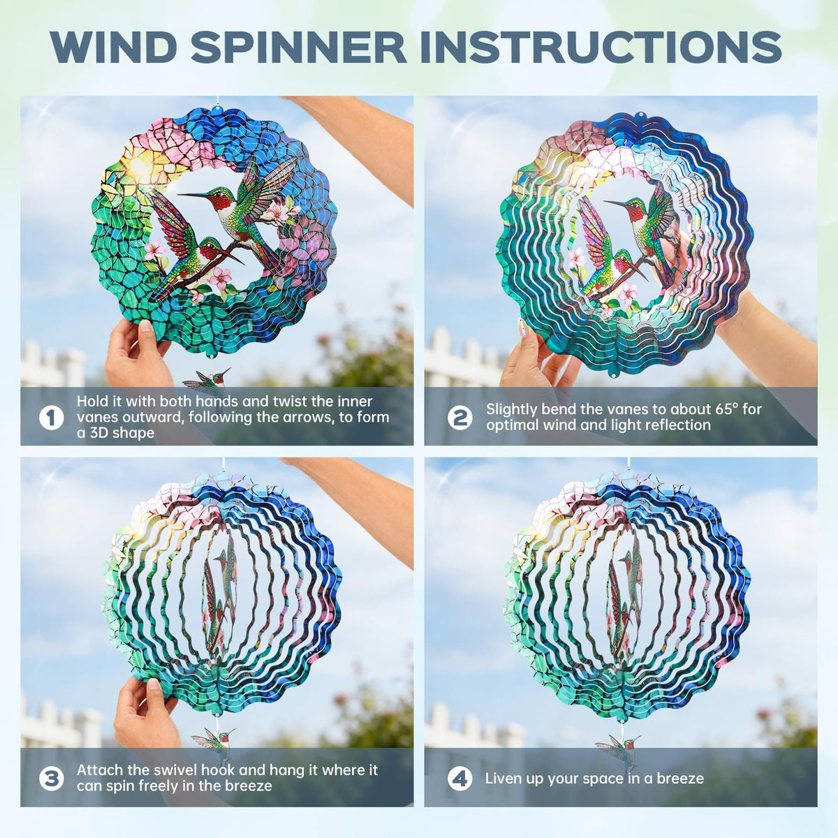 IDEA SHOW epoxy-painted wind spinner brings color and motion to outdoor areas