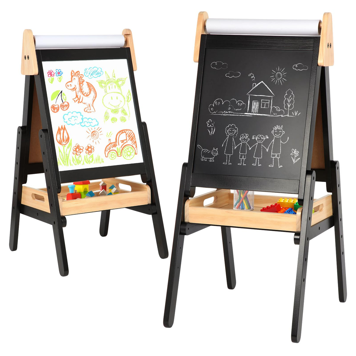 IDEA FAMILY 3-in-1 easel showing double-sided magnetic surfaces for learning and art