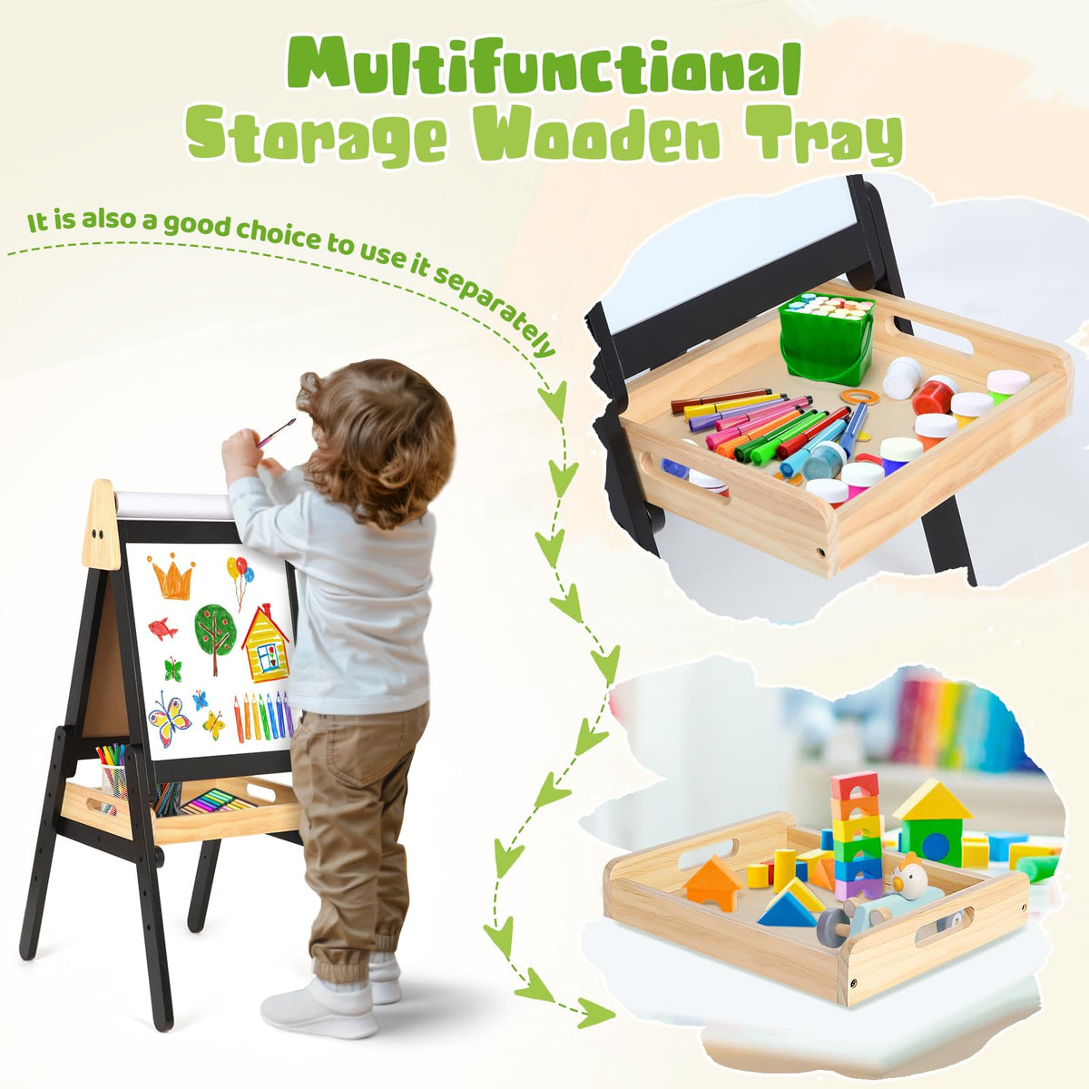 IDEA FAMILY height adjustable easel adapted to child height
