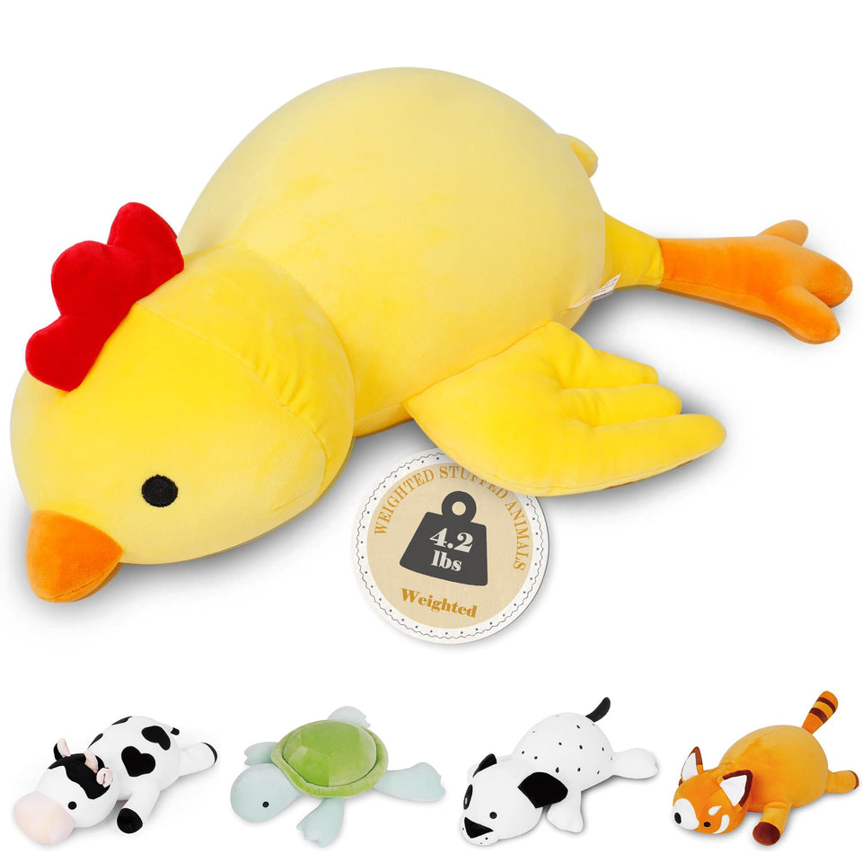 IdeaMeme weighted chick plush face close-up showing soft texture for cozy play