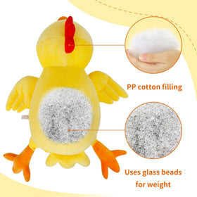 IdeaMeme chick plush on living room sofa for family moments