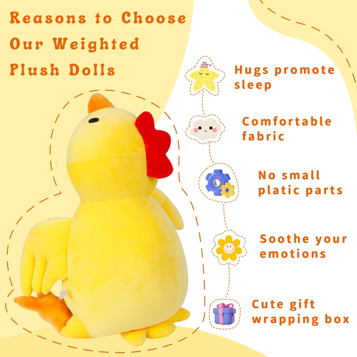 IdeaMeme chick plush provides lumbar-like support while seated