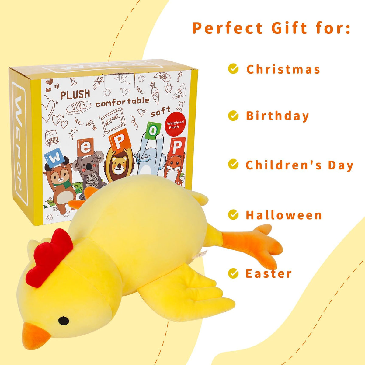 IdeaMeme chick plush after opening is fluffy and ready to hug