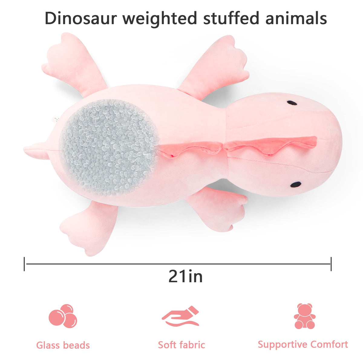 IdeaMeme dino plush face close-up showing soft fabric and friendly features for kids