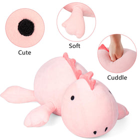 IdeaMeme dino plush packed in vacuum-sealed bag, gift-ready