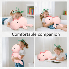 IdeaMeme dino plush in living room adds warm, comforting decor