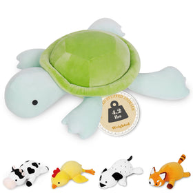 IdeaMeme Turtle Weighted Plush front view shows comforting weight for calm moments.