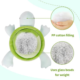 IdeaMeme Turtle Weighted Plush closeup fabric reveals durable, cozy cover.