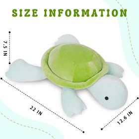 IdeaMeme Turtle Weighted Plush side view highlights soft texture ideal for hugging and relaxation.