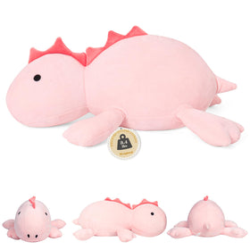 IdeaMeme weighted dino plush 22in with comforting heft for relaxing TV time