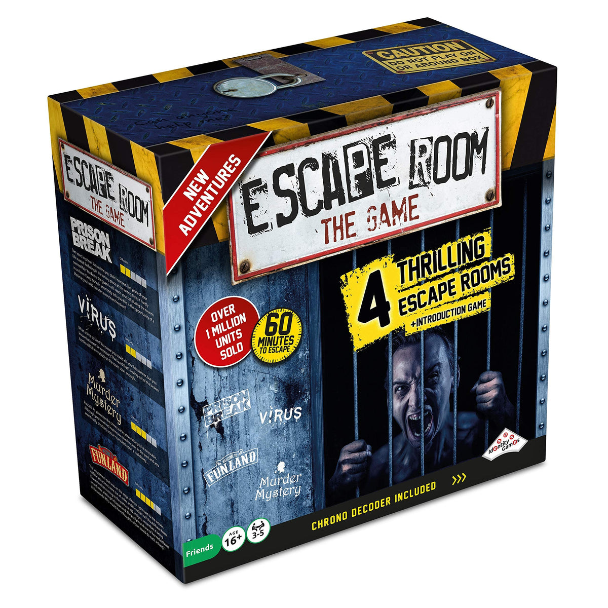 Identity Games Escape Room 4 adventures box offers varied puzzles for a richer game night.
