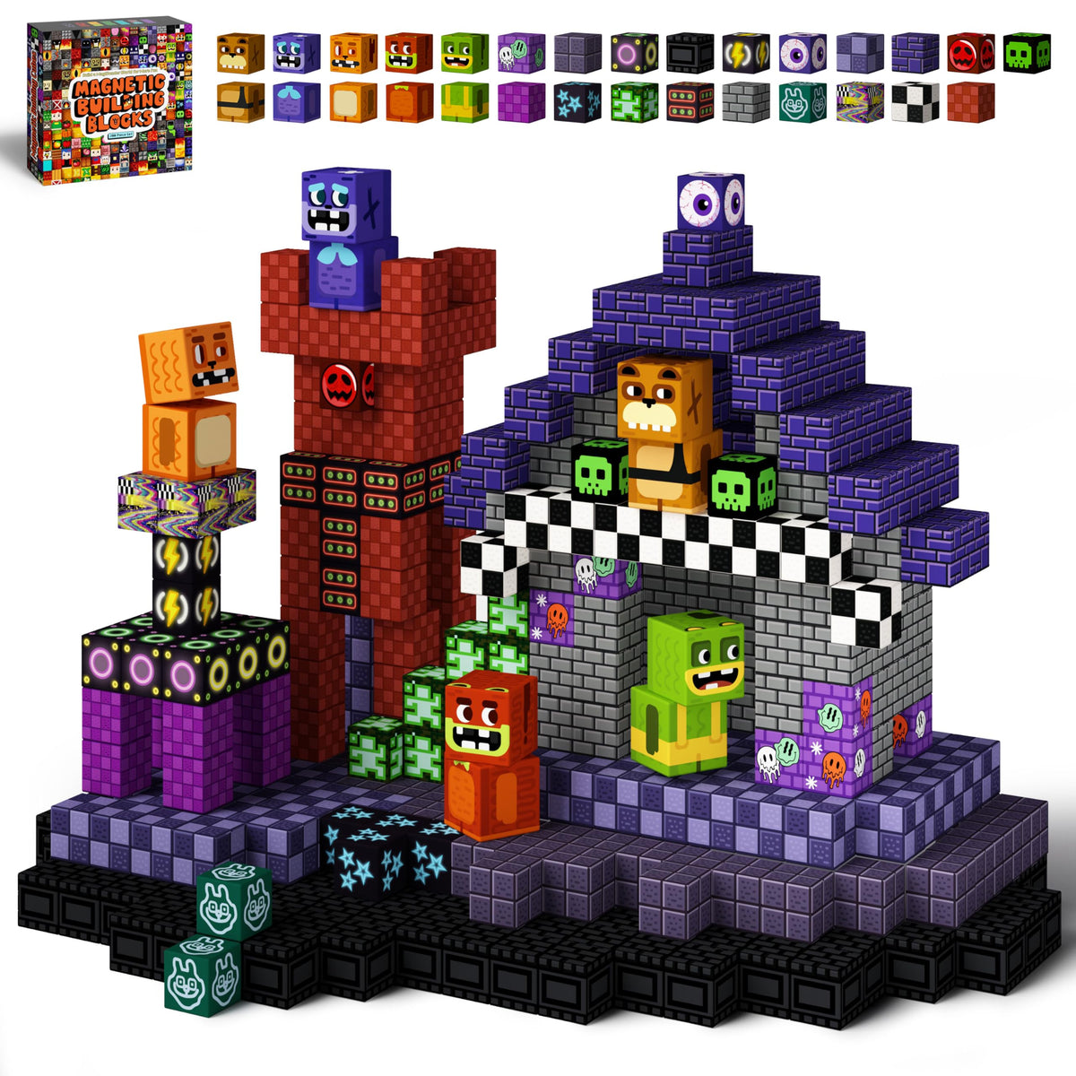 idoot Monster Bear magnetic blocks assembly shows easy, secure construction.